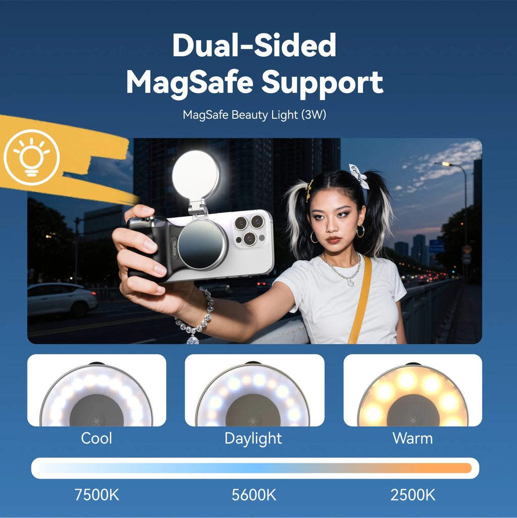 TELESIN Magnetic Phone Camera Shoot Hand Grip – Phone Holder Shooting Aid