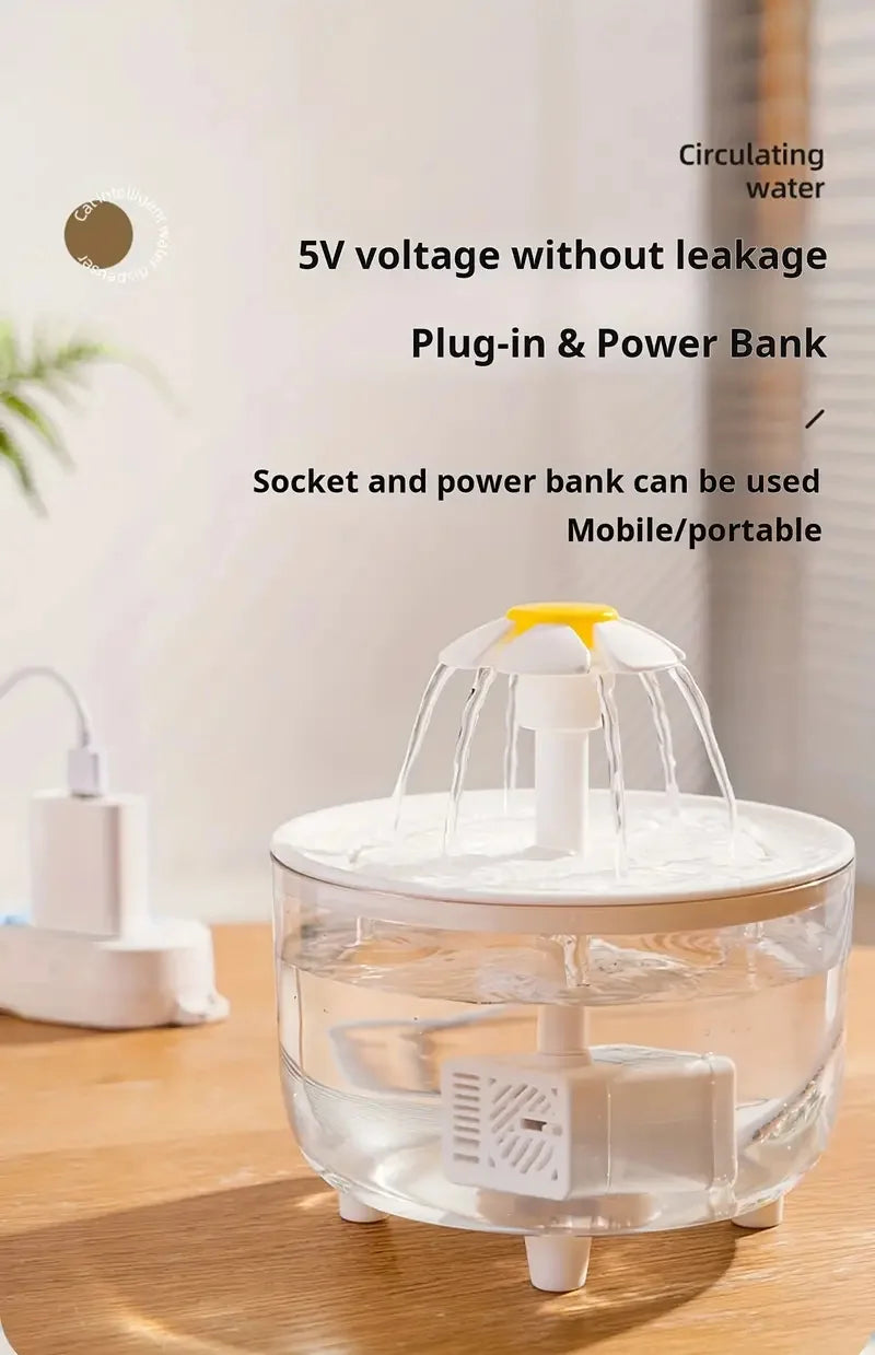 5V USB Powered Automatic Pet Water Fountain – Whisper-Quiet