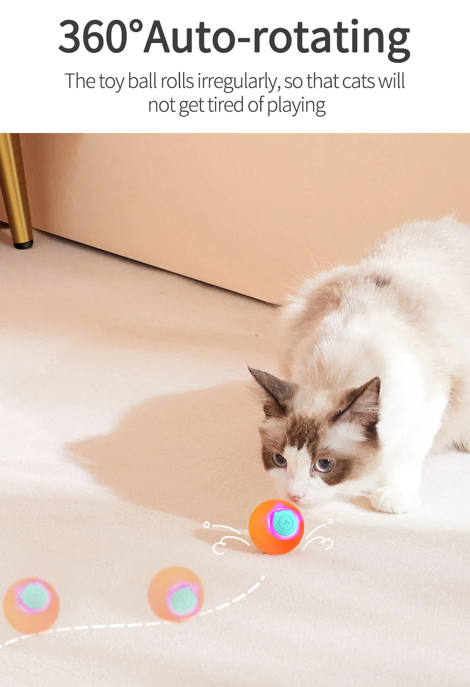 Smart Interactive Cat Bouncing Ball – Automatic Rolling Toy