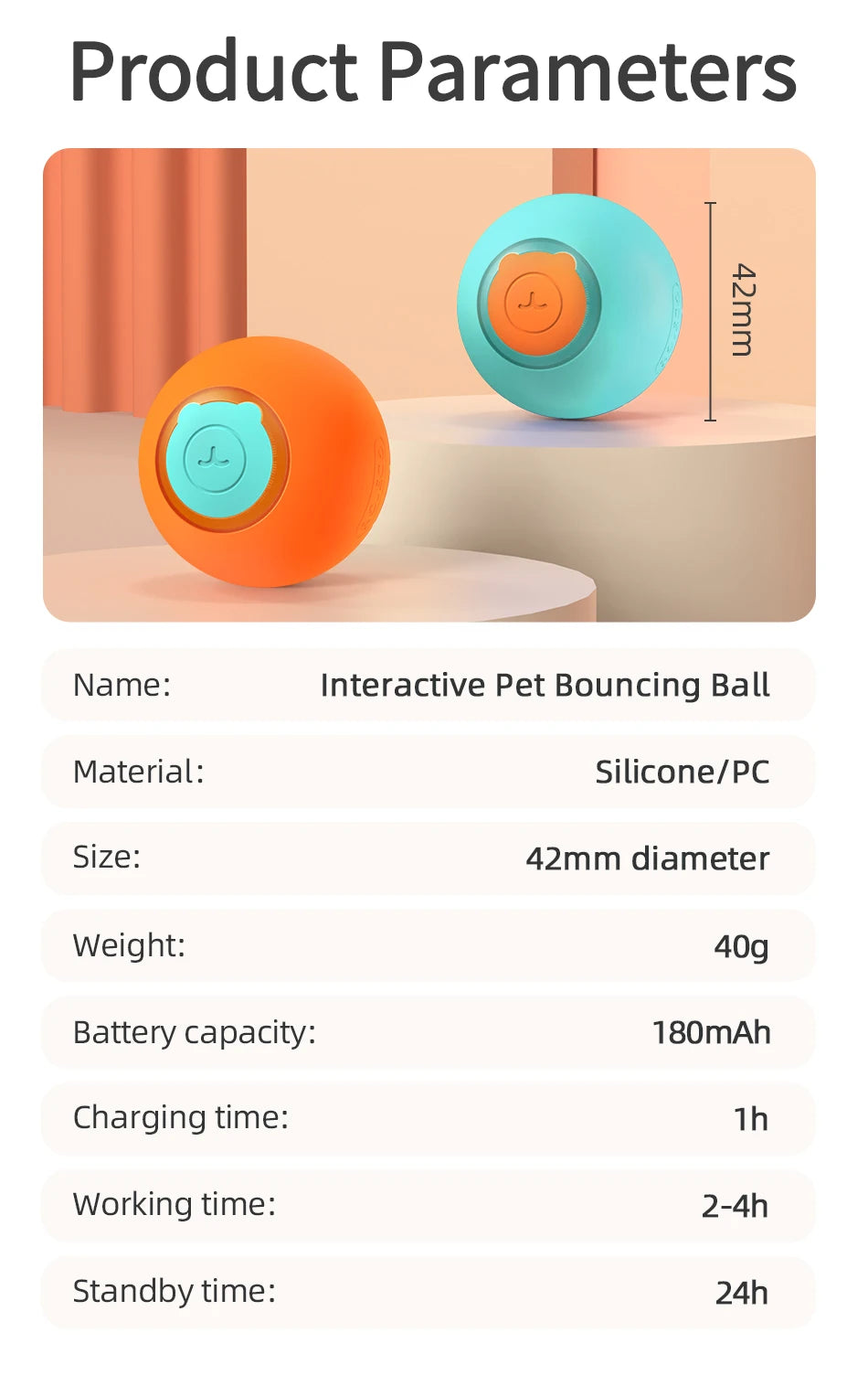 Smart Interactive Cat Bouncing Ball – Automatic Rolling Toy