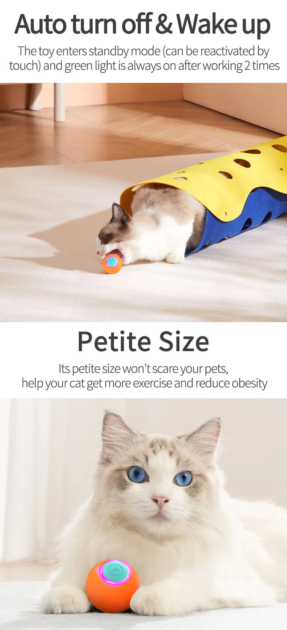 Smart Interactive Cat Bouncing Ball – Automatic Rolling Toy