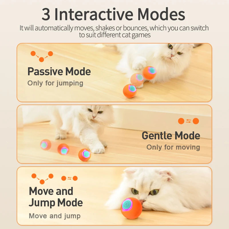 Smart Interactive Cat Bouncing Ball – Automatic Rolling Toy