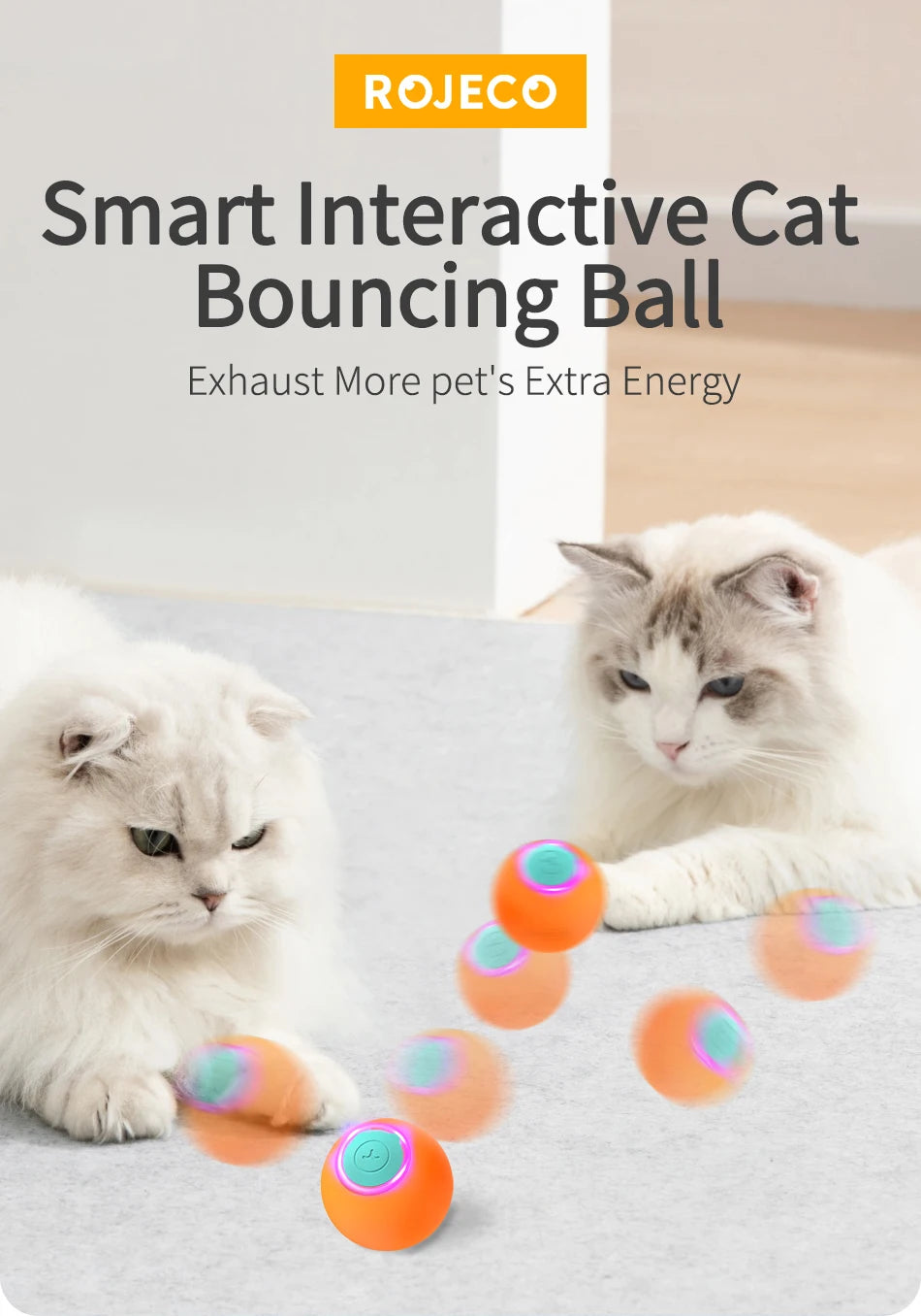 Smart Interactive Cat Bouncing Ball – Automatic Rolling Toy