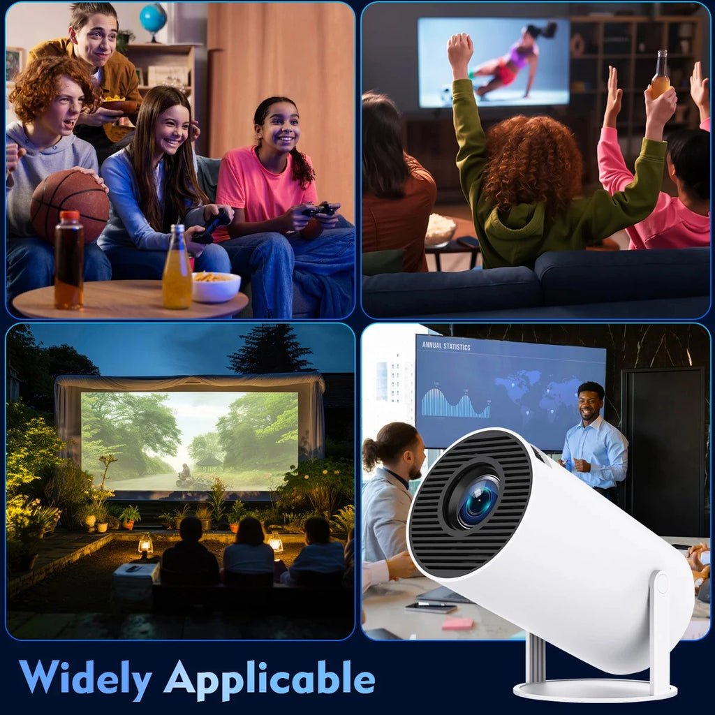 Smart Mini Projector – Android 12 | WiFi | Bluetooth 5.2 | 180° Rotation