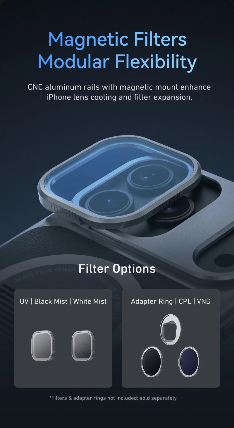 TELESIN Master Phone Camera Grip for iPhone 17 Pro / Pro Max