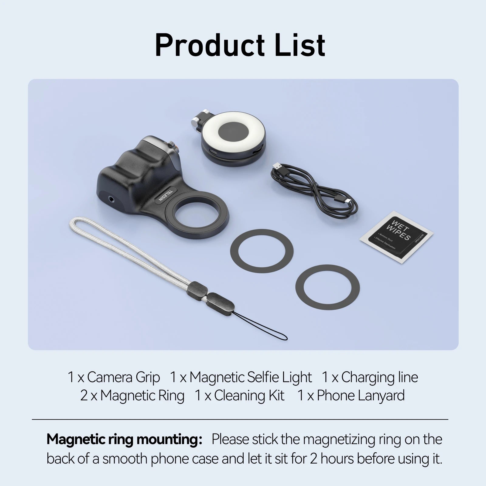 TELESIN Magnetic Phone Camera Shoot Hand Grip – Phone Holder Shooting Aid