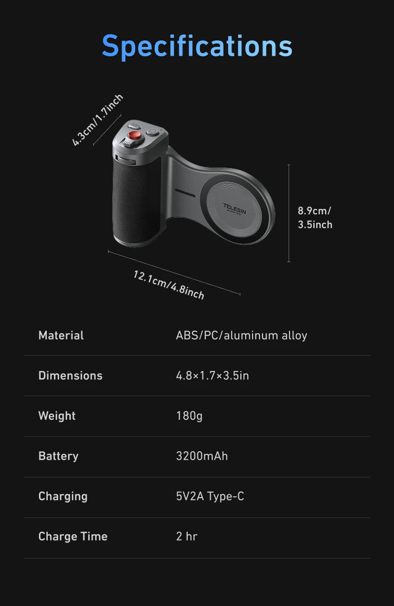 TELESIN Master Phone Camera Grip for iPhone 17 Pro / Pro Max