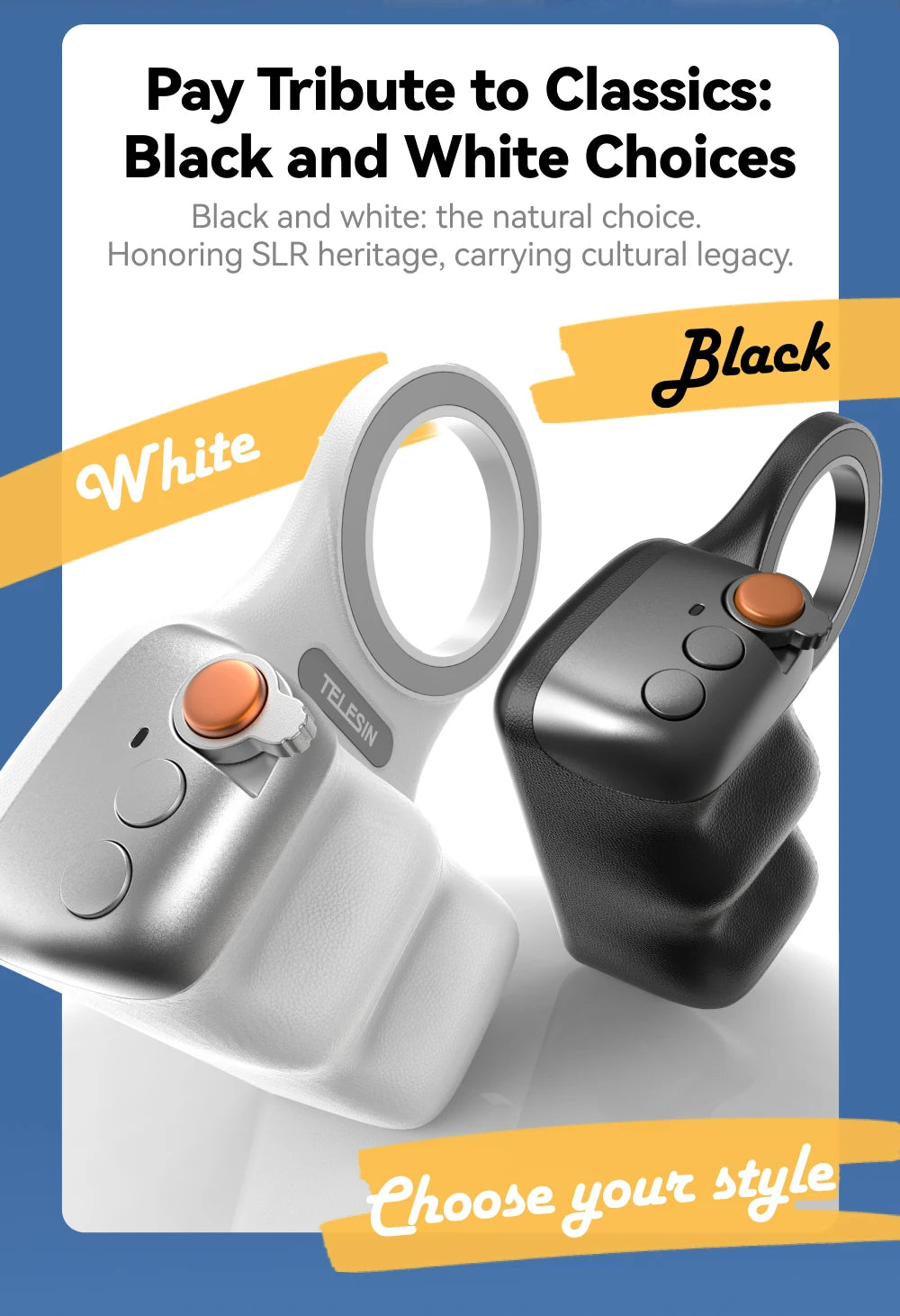 TELESIN Magnetic Phone Camera Shoot Hand Grip – Phone Holder Shooting Aid