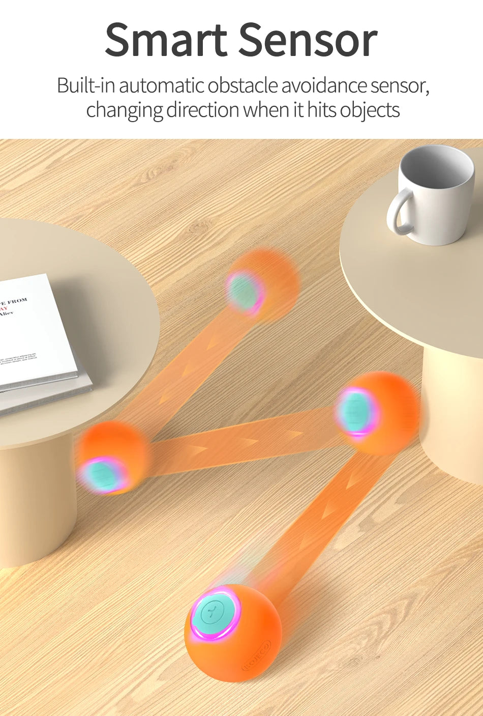 Smart Interactive Cat Bouncing Ball – Automatic Rolling Toy