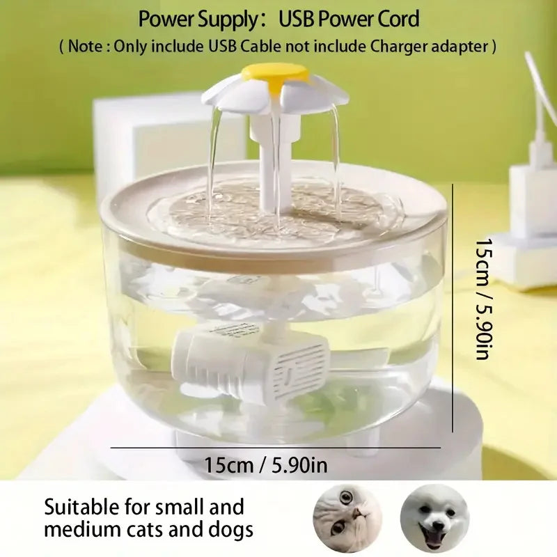 5V USB Powered Automatic Pet Water Fountain – Whisper-Quiet