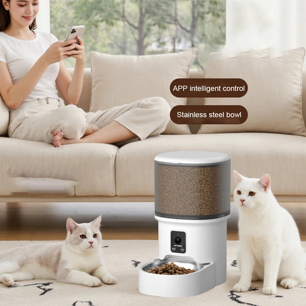 4L WiFi Smart Automatic Pet Feeder – App Controlled Cat & Dog Feeder