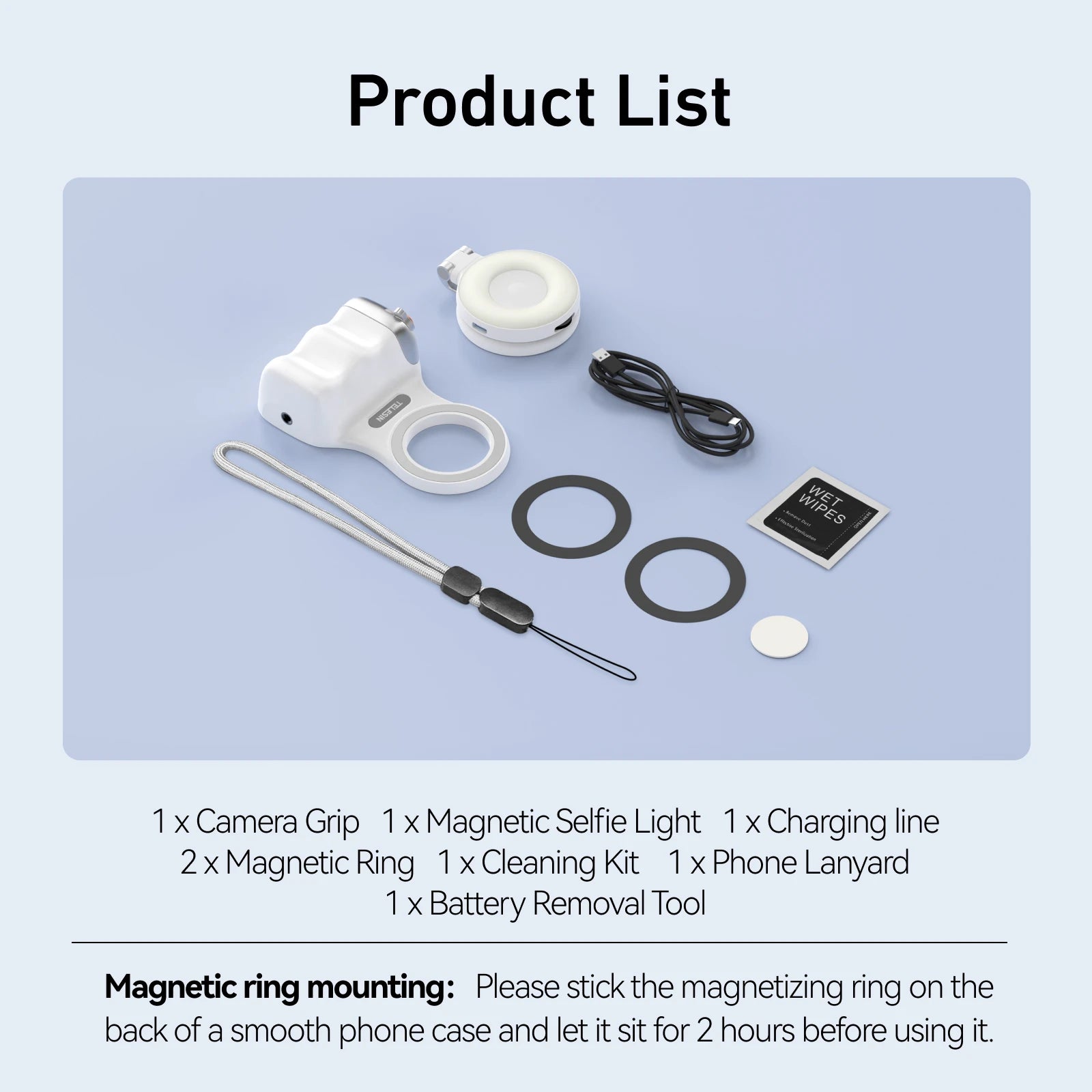 TELESIN Magnetic Phone Camera Shoot Hand Grip – Phone Holder Shooting Aid