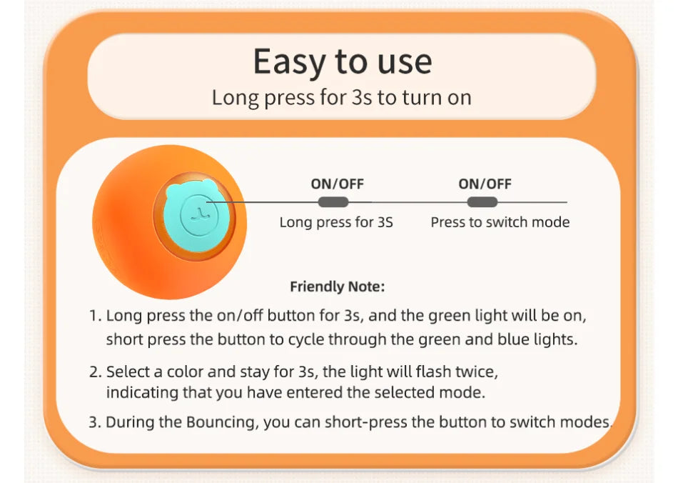 Smart Interactive Cat Bouncing Ball – Automatic Rolling Toy