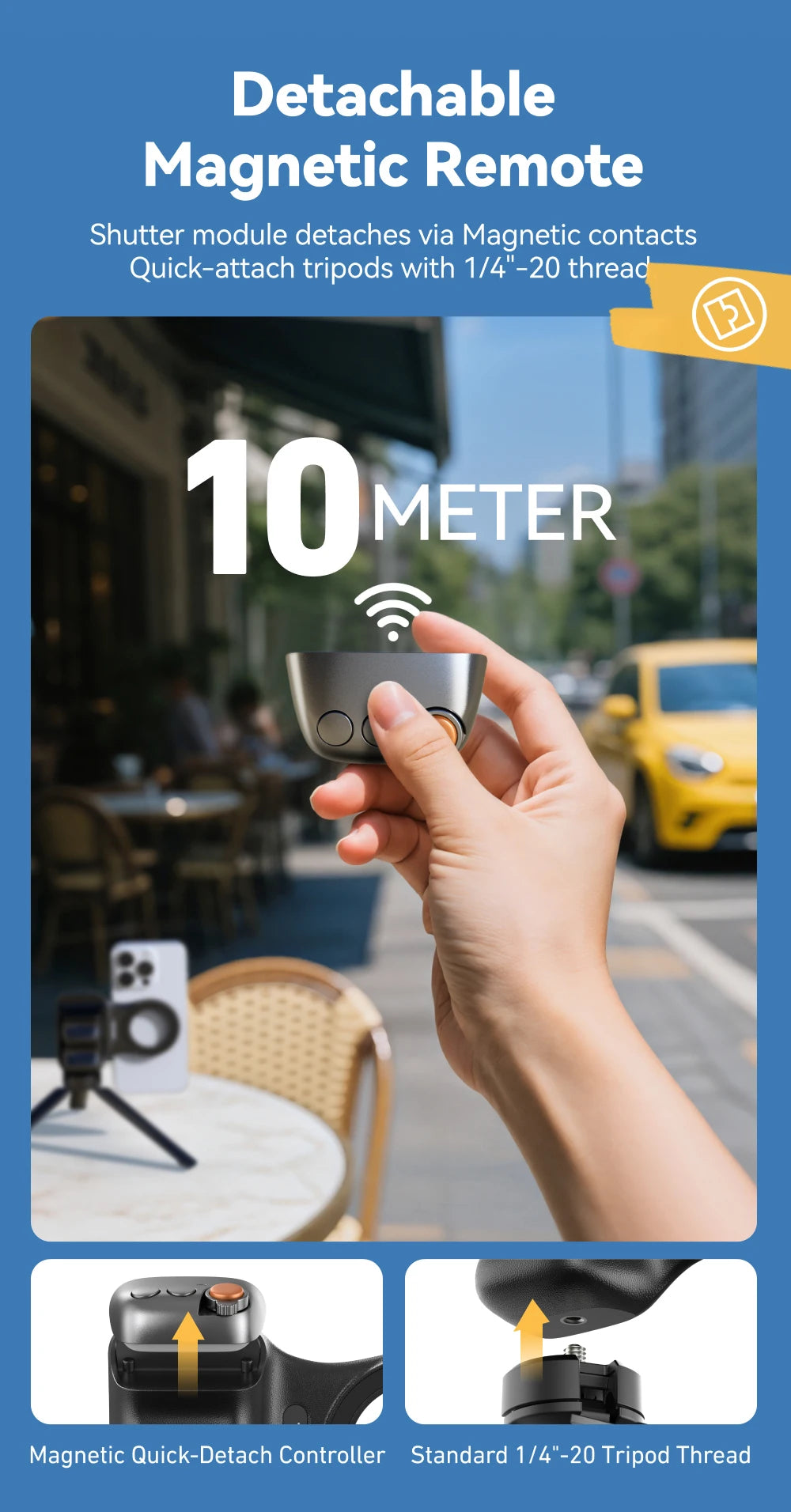 TELESIN Magnetic Phone Camera Shoot Hand Grip – Phone Holder Shooting Aid