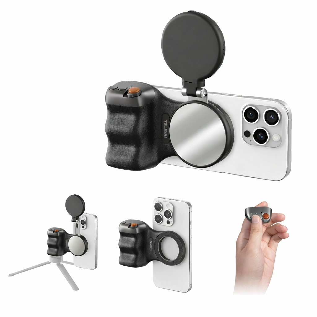 TELESIN Magnetic Phone Camera Shoot Hand Grip – Phone Holder Shooting Aid